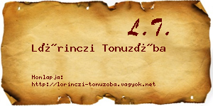 Lőrinczi Tonuzóba névjegykártya